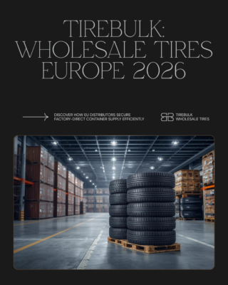 commercial truck operating on European highway creating demand for wholesale tires