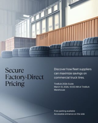 heavy duty commercial truck tires stacked in wholesale warehouse inventory