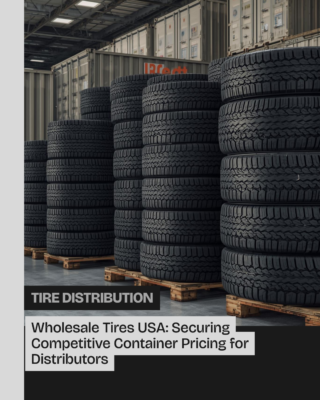 tire factory warehouse preparing brand new tires for export shipment