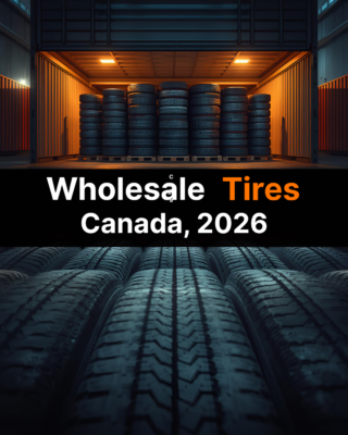 loading brand new tires into container for wholesale shipment to Canada